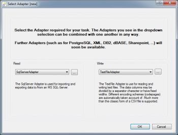 choose flat file export adapter