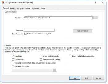 Access Adapter - select  .mdb|.accdb database